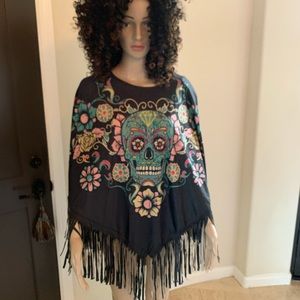 Sugar Skull/Day of the Dead New Poncho Top